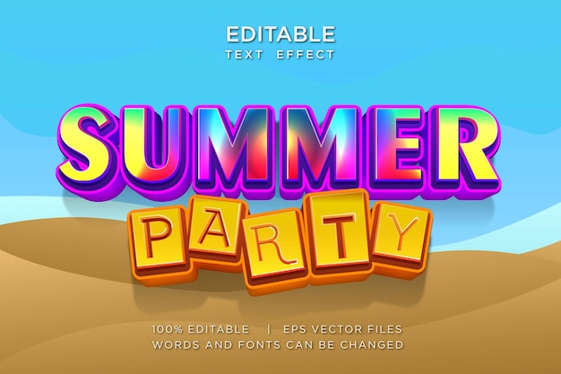 EDITABLE TEXT EFFECT SUMMER PARTY CELEBRATION EVENT
