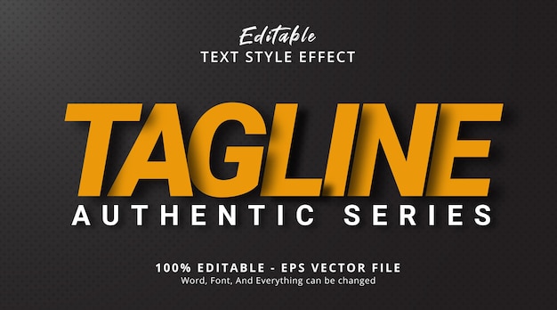 Editable text effect, Tag line text on business style effect