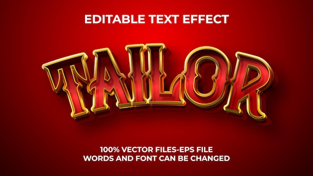Editable text effect - TAILOR TEXT, 3d creative and minimal font style 3D