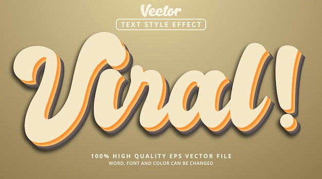 editable text effect text viral style on classic text and vintage with layers text