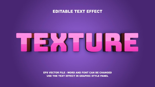 editable text effect texture 3d vector template