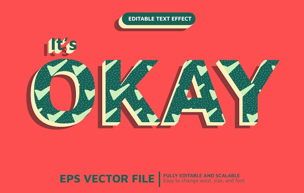 Editable Text Effect with Green Tick Texture Style in Light and Dark Green Combination