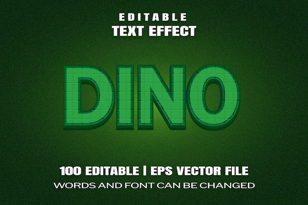 editable text effects dino words and font can be changed