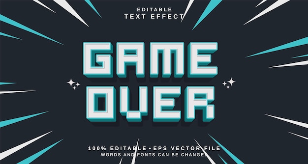 Editable text style effect Game Over text style theme