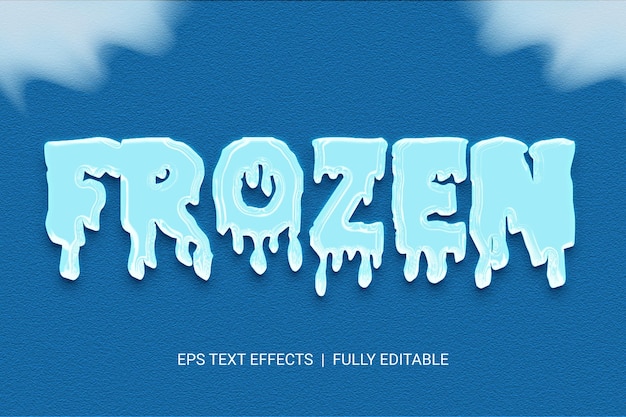 Editable text style effect Ice text style theme