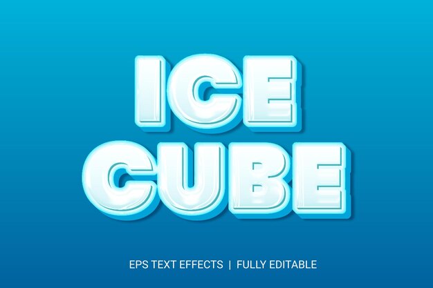 Editable text style effect Ice text style theme