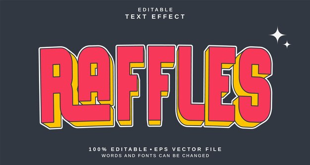 Editable text style effect Raffles text style theme