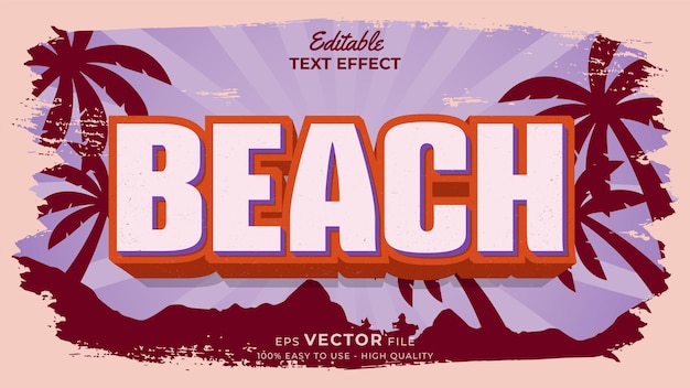 Editable text style effect retro summer text in grunge style theme