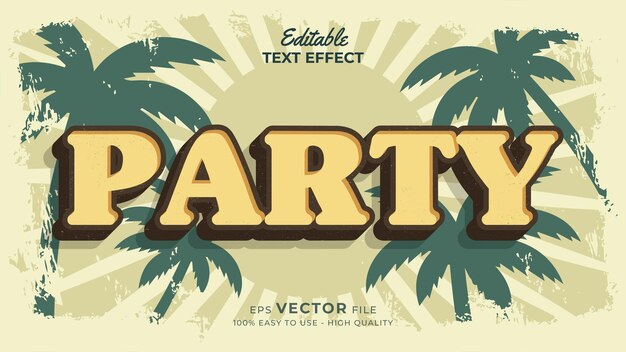 Editable text style effect retro summer text in grunge style theme