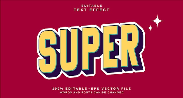 Editable text style effect Super text style theme