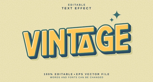 editable text style effect vintage text style theme