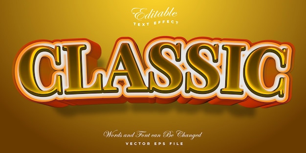 Editable text style effectClassic text style theme