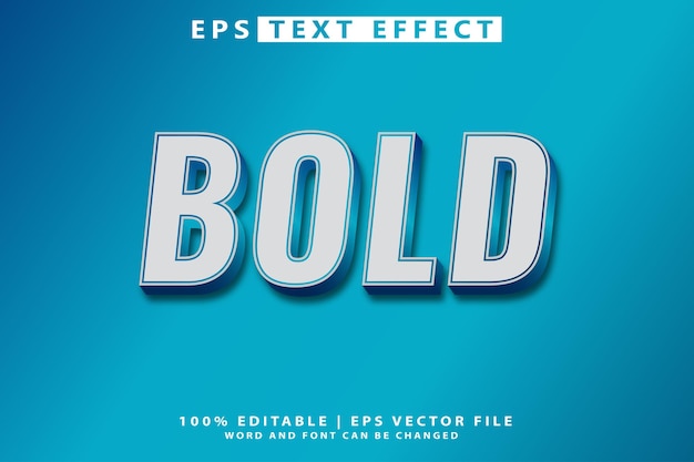 editable vector effect of bold text template for text style effects