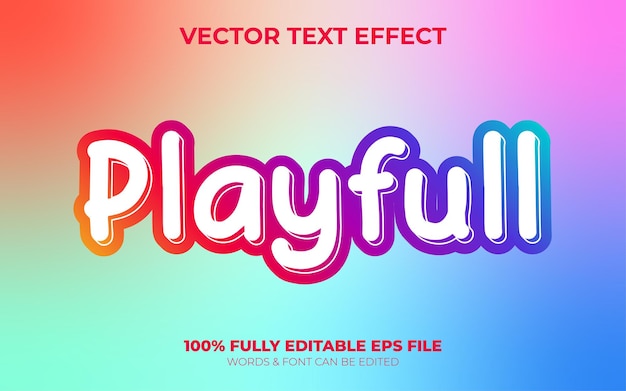 editable vector text effect colorful childish style with hologram colors