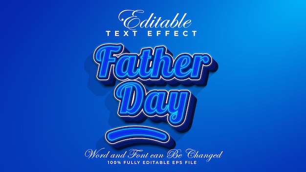 Editable vector text effect Happy Fathers Day template