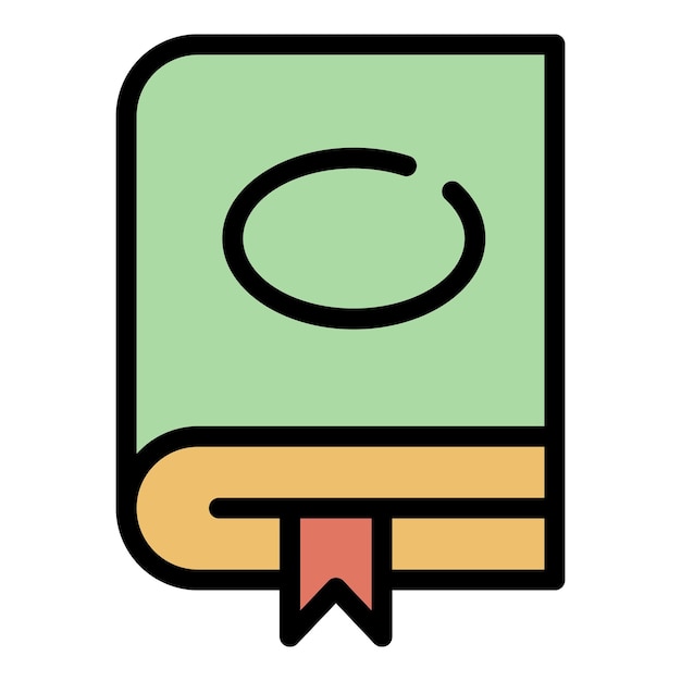 Education book icon Outline education book vector icon color flat isolated