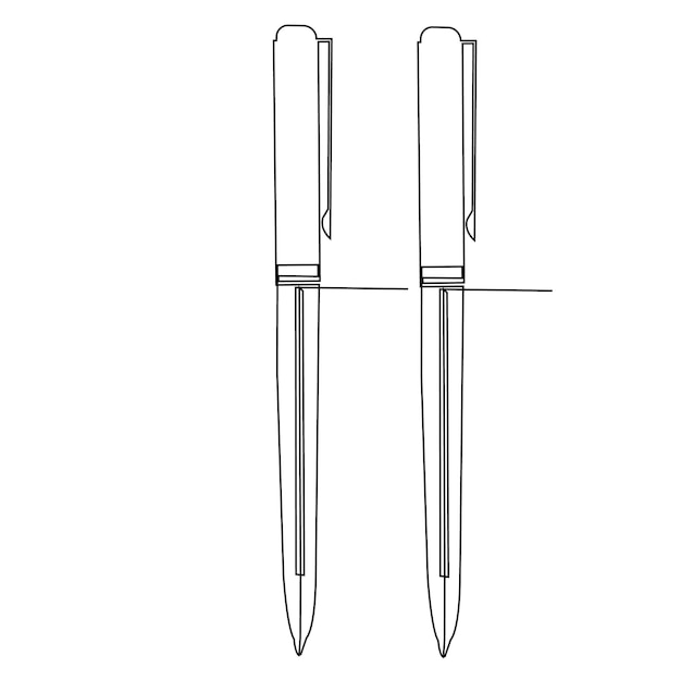 education pen continuous one line outline vector art drawing and simple one line minimalist design