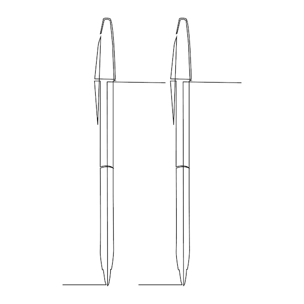 education pen continuous one line outline vector art drawing and simple one line minimalist design