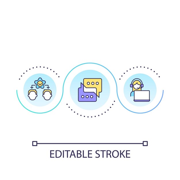 Effective communication in call center loop concept icon