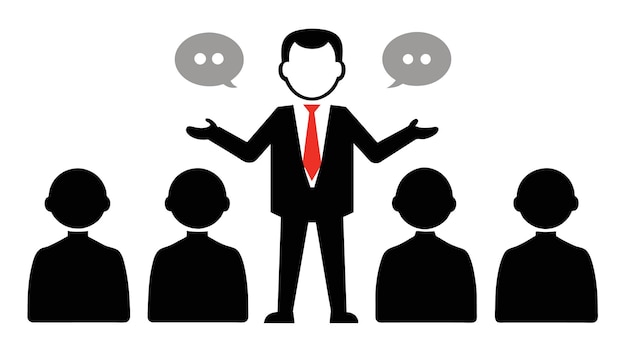 Efficient Communication Man Vector Illustration Collaborating with Colleague