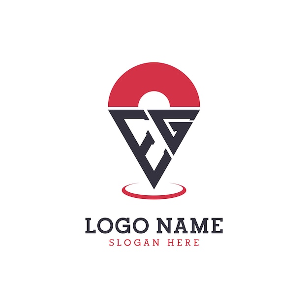 EG Location Icon Design Modern EG Pinpoint Logo for Navigation Map Apps and Location Based Businesses