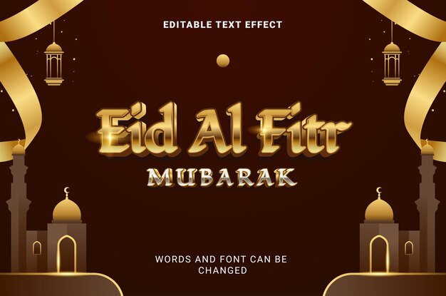 eid al fitr text effect design