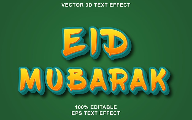 eid mubarak 3d editable vector text effect design