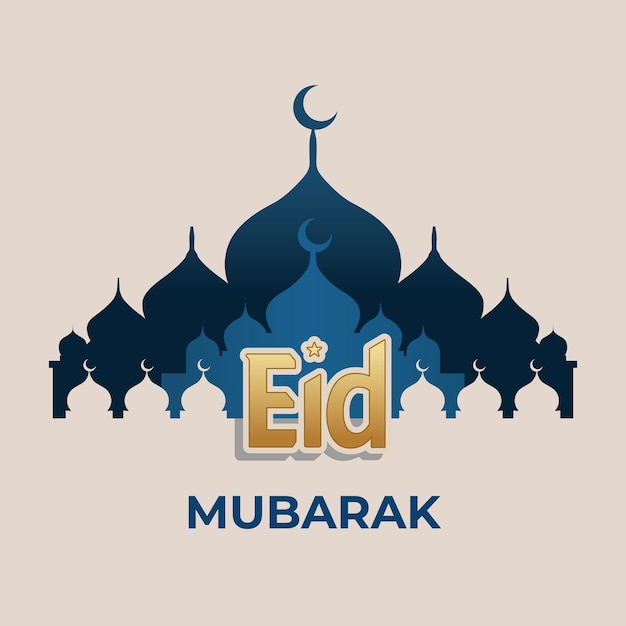 Eid Mubarak Greeting Card Vector design
