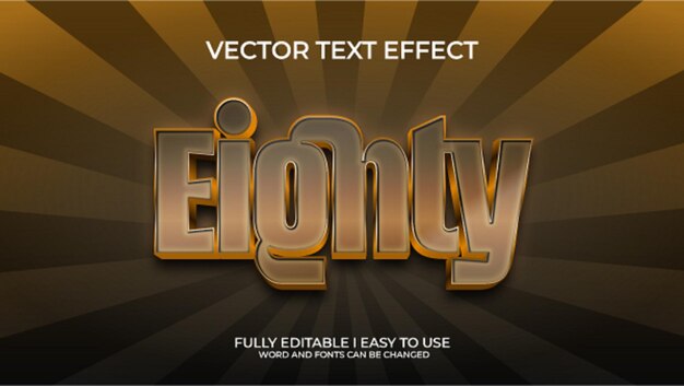 Eighty Fully Editable 3d Vector Text Effect