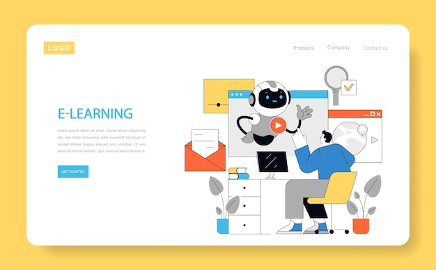 Elearning concept engaging with ai for personalized online education experiences interactive digital