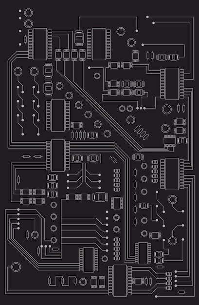 Electrical diagram of communication devices Vector illustration Sketch for creativity
