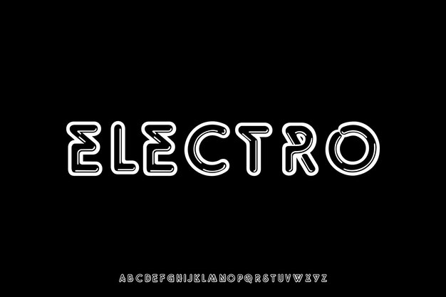 electro modern creative vector custom display alphabet font design