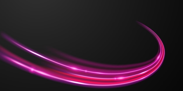 Elegant abstract light line effect design vector illustration on black background