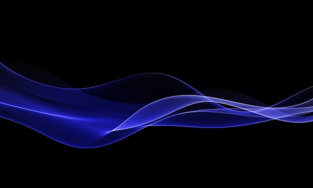 Elegant abstract wave design with vibrant blue color on dark background