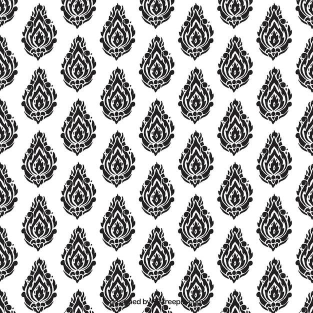 Elegant black and white thai pattern