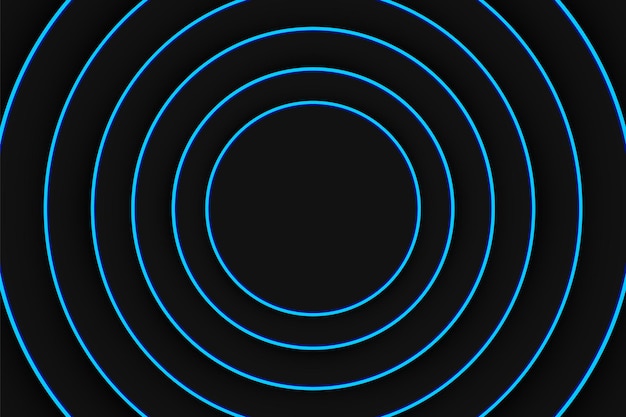Elegant black circle shape design with golden lines