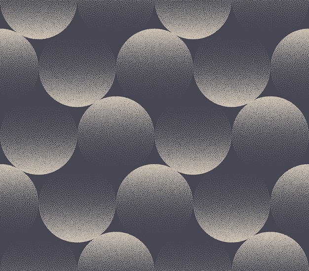 Elegant Circles Waveform Seamless Pattern Vector Art Stylish Abstract Background