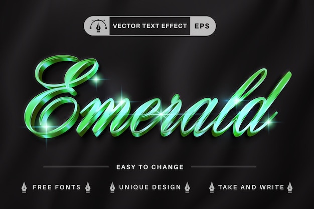elegant emerald gold luxury lord 3d editable text effect
