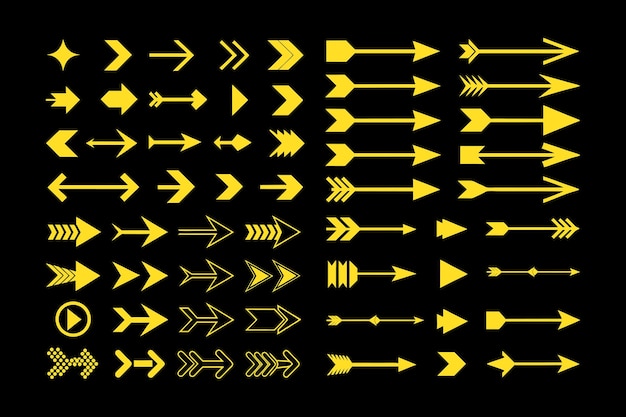 Elegant Golden Arrow Vector Icon Pack