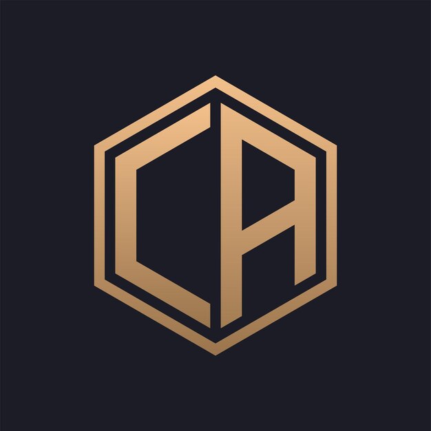 Elegant Hexagon Letter CA Logo Design Initial Luxurious CA Logo Template