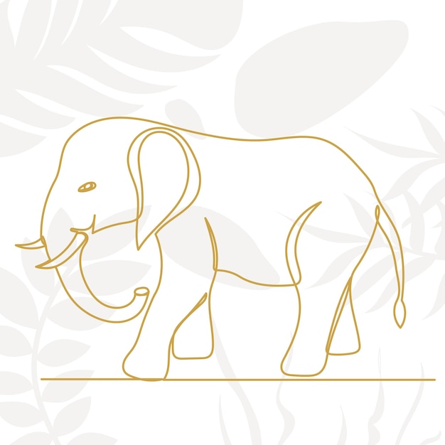 elephant continuous line drawing sketch on abstract background vector