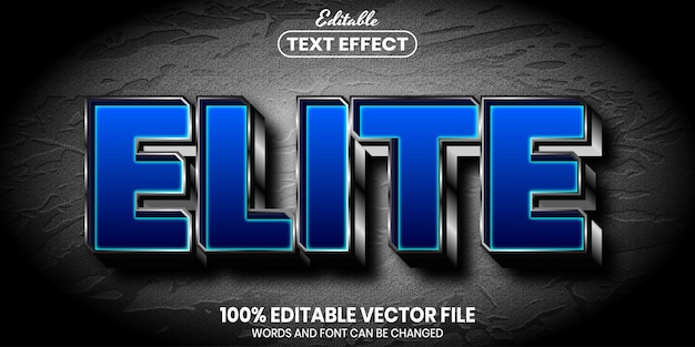Elite text, font style editable text effect