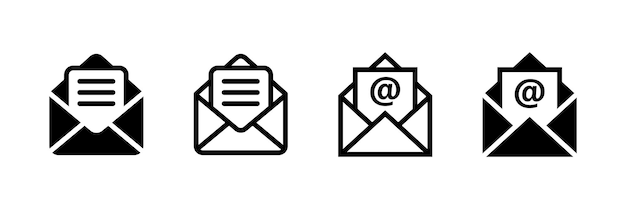 email and envelope icon set