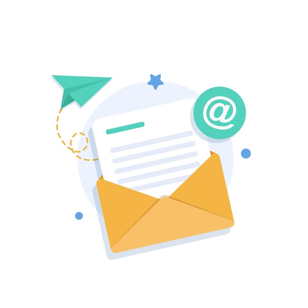 Email and messagingEmail marketing campaignflat design icon vector illustration