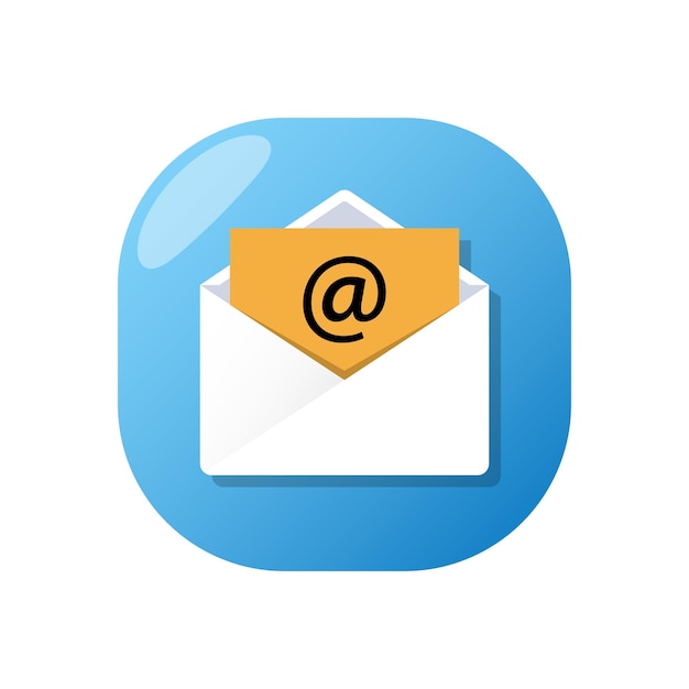 Email icon on blue background