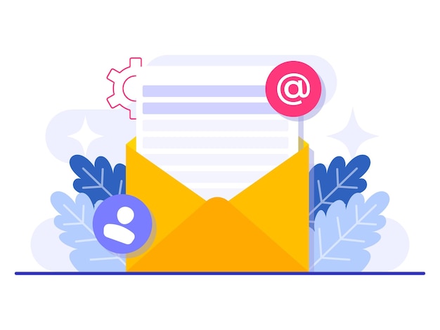 Email marketing flat illustration vector concept Business strategy Advertising Email newsletter