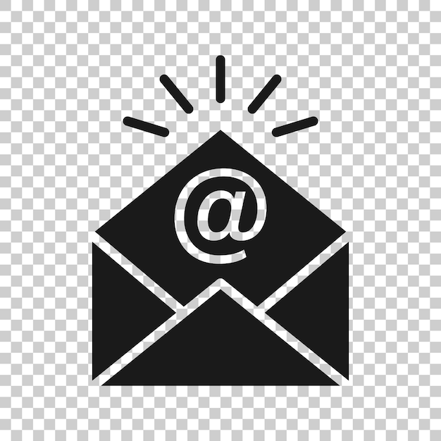 Email message icon in flat style Mail document vector illustration on white isolated background Message correspondence business concept
