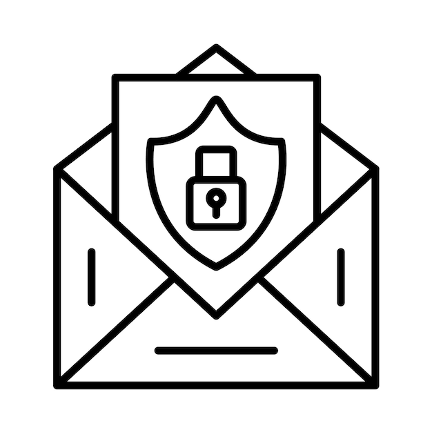 Email Security Line Illustration