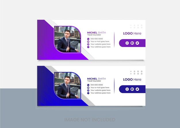 Email signature design template vector