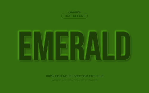 Emerald green 3d embossed editable text effect font style
